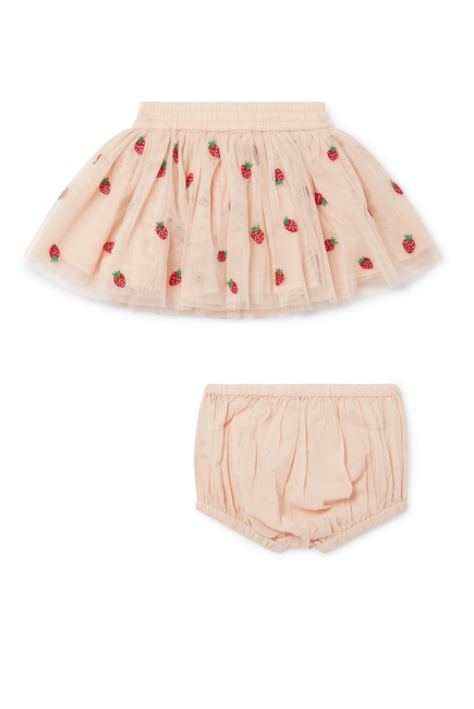 Strawberry Tulle Skirt Set